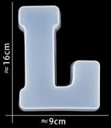 [A-024388] Siliconenmal Letter L voor Epoxy resin, zeep en kaarsen 16 cm per stuk
