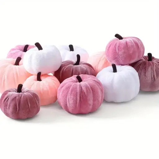 [A-027751] Vilten Pompoentjes Roze tinten 8 stuks per zak  