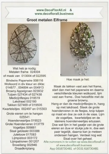 [A-027894] Groot Metalen Eiframe Stel zelf je pakket samen 