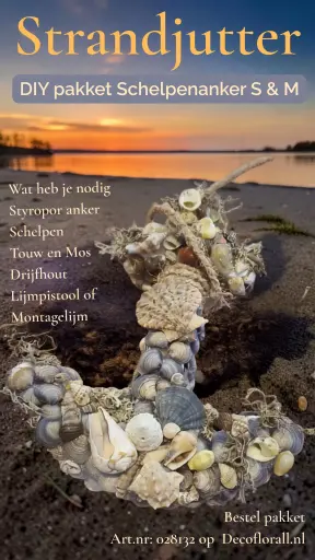 [A-028132] Strandjutter Schelpenanker S of M DIY Stel zelf je pakket samen